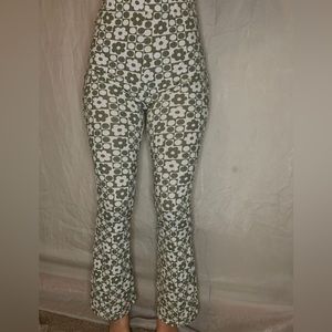 Ultra flirt flower bell bottoms in green and white